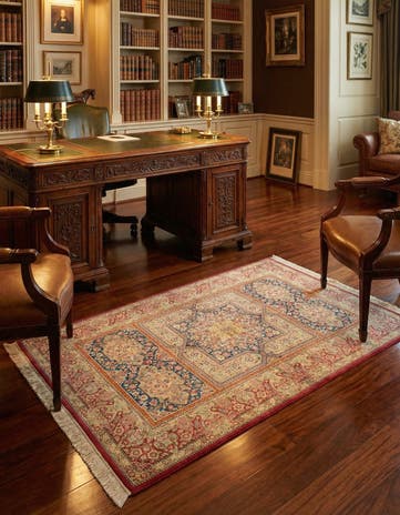 3' 5 x 5' 2 Ghom Silk Rug