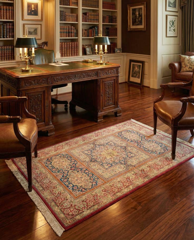 Detail image of 3' 5 x 5' 2 Ghom Silk Rug