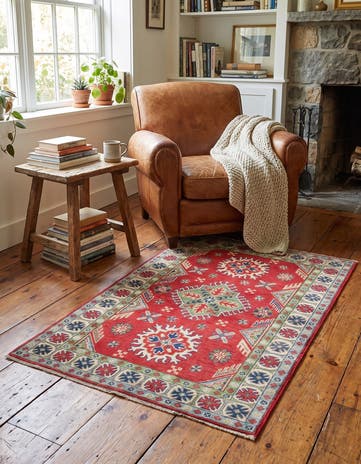 3' 3 x 4' 11 Hand Knotted Kazak Rug