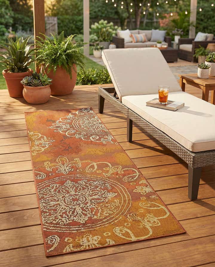 2' x 6' Easy-Clean Modern Indoor / Outdoor Runner Rug