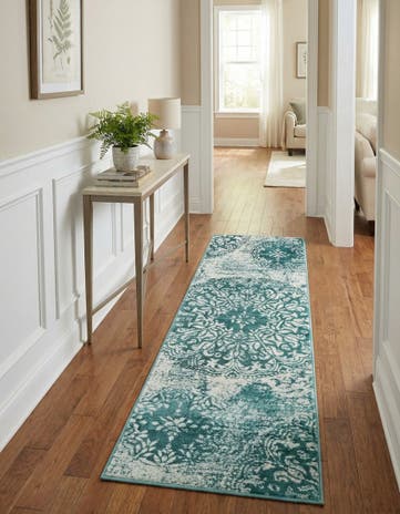 Turquoise Monte Carlo Runner Rug