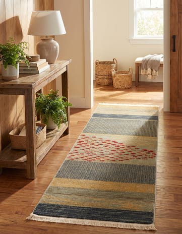 Blue Kashkuli Gabbeh Runner Rug