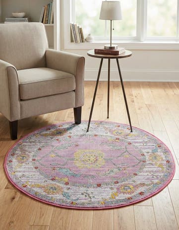 Pink Paragon Round Rug