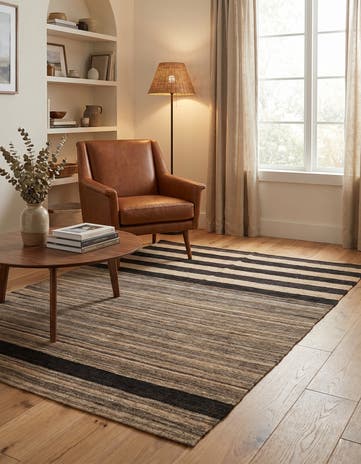 4' 1 x 5' 10 Hand Woven Kilim Modern Wool Rug