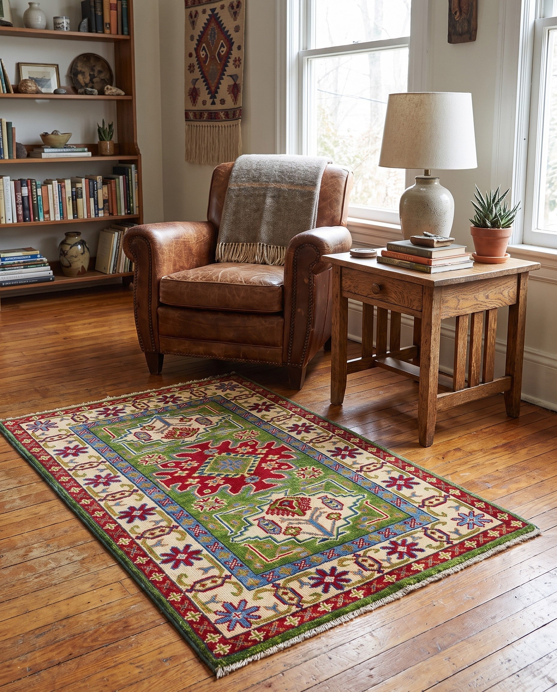 2' 6 x 4' Hand Knotted Kazak Rug