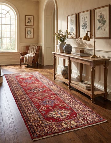 2' 6 x 8' 3 Hand Knotted Kazak Runner Rug