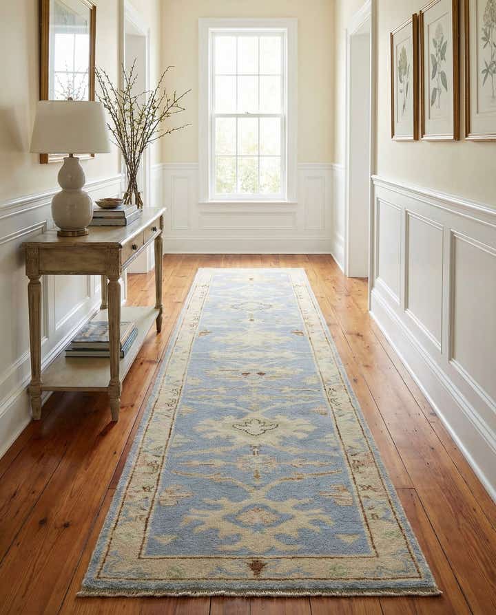 2' 7 x 12' 1 Hand Knotted Oushak Wool Runner Rug