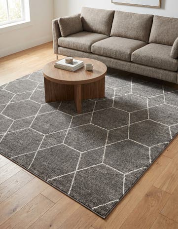 7' 10 x 7' 10 Lattice Frieze Square Rug
