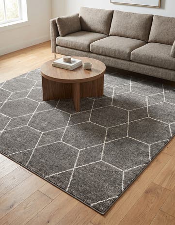 7' 10 x 7' 10 Lattice Frieze Square Rug