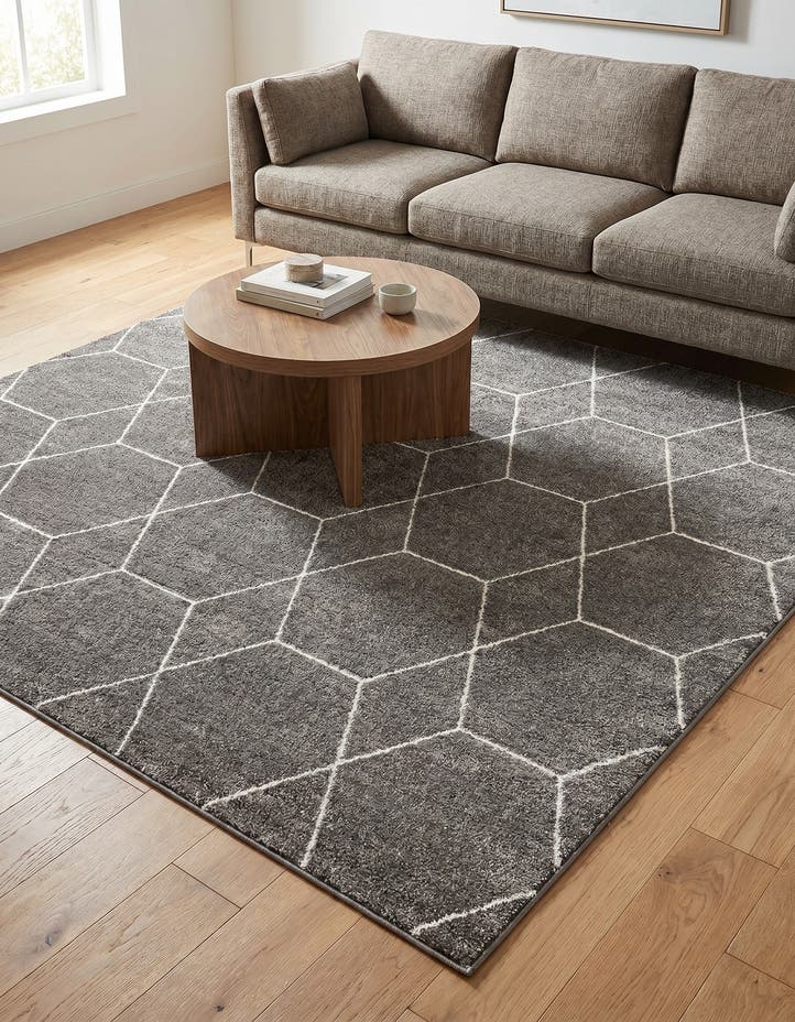 7' 10 x 7' 10 Lattice Frieze Square Rug