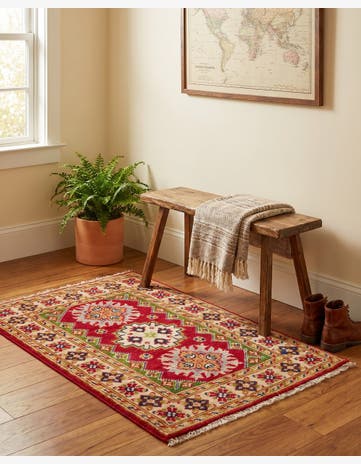 1' 11 x 2' 10 Hand Knotted Kazak Rug