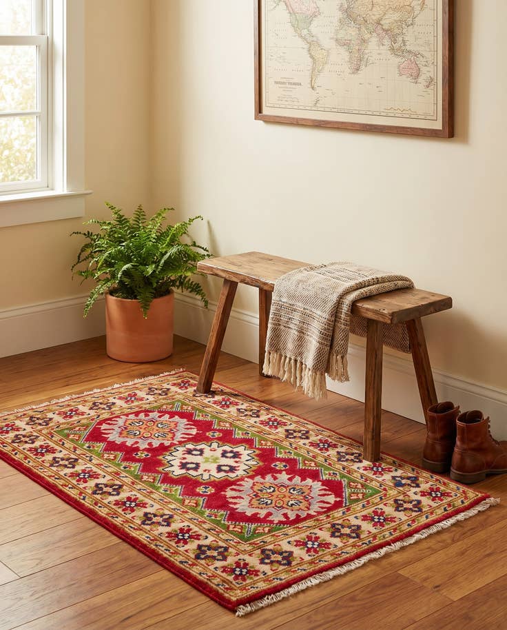 Detail image of 1' 11 x 2' 10 Hand Knotted Kazak Rug