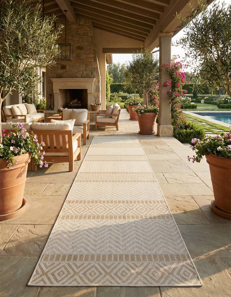 Detail image of 3' 3 x 82' Easy-Clean Indoor / Outdoor Runner Rug