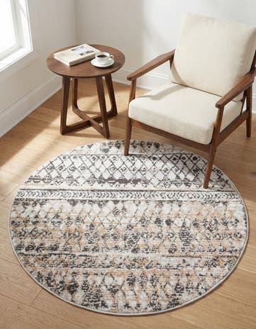 Beige Leipzig Round Rug