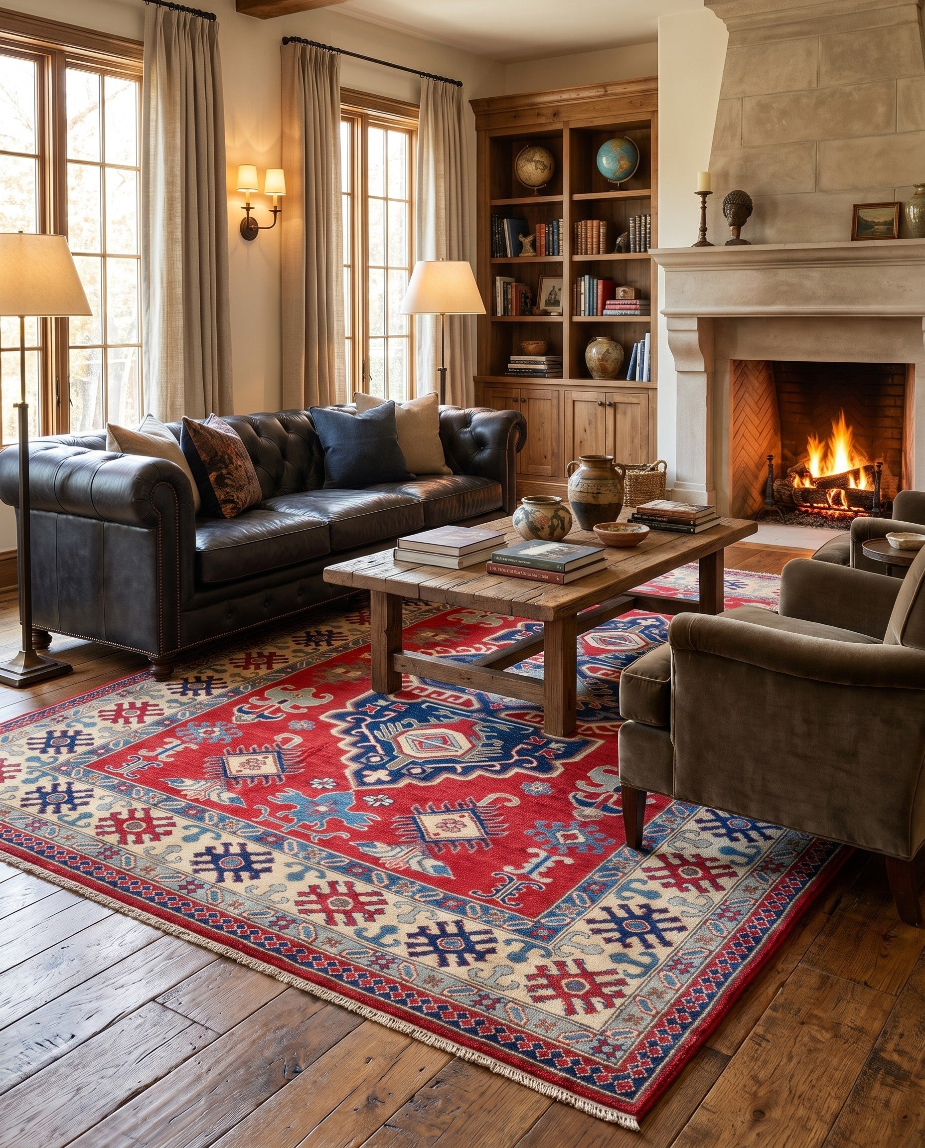 6' 10 x 9' 7 Hand Knotted Kazak Rug