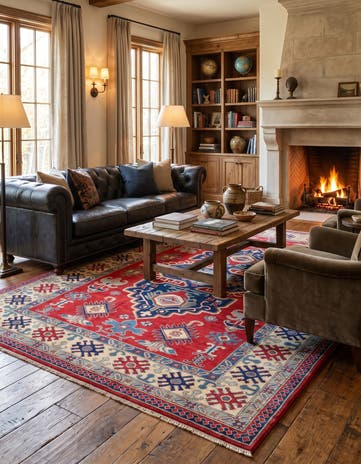 6' 10 x 9' 7 Hand Knotted Kazak Rug