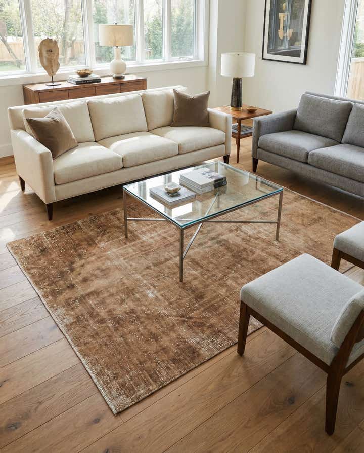 4' 10 x 6' 10 Hand Knotted Ultra Vintage Persian Wool Rug