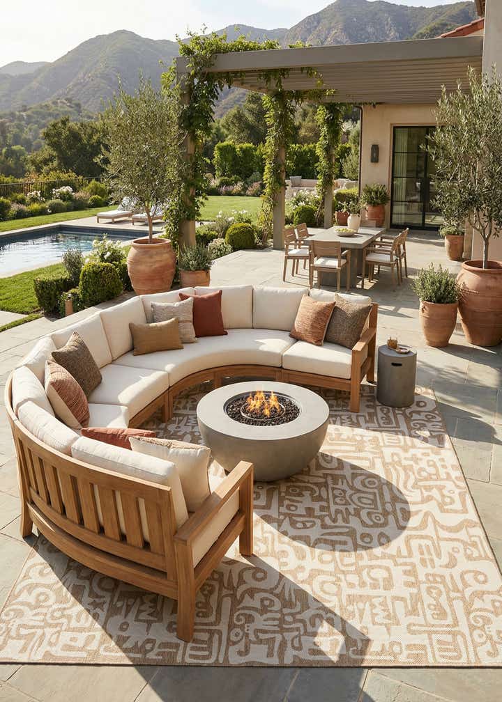 13' x 13' Easy-Clean Modern Indoor / Outdoor Square Rug