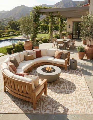 13' x 13' Easy-Clean Modern Indoor / Outdoor Square Rug