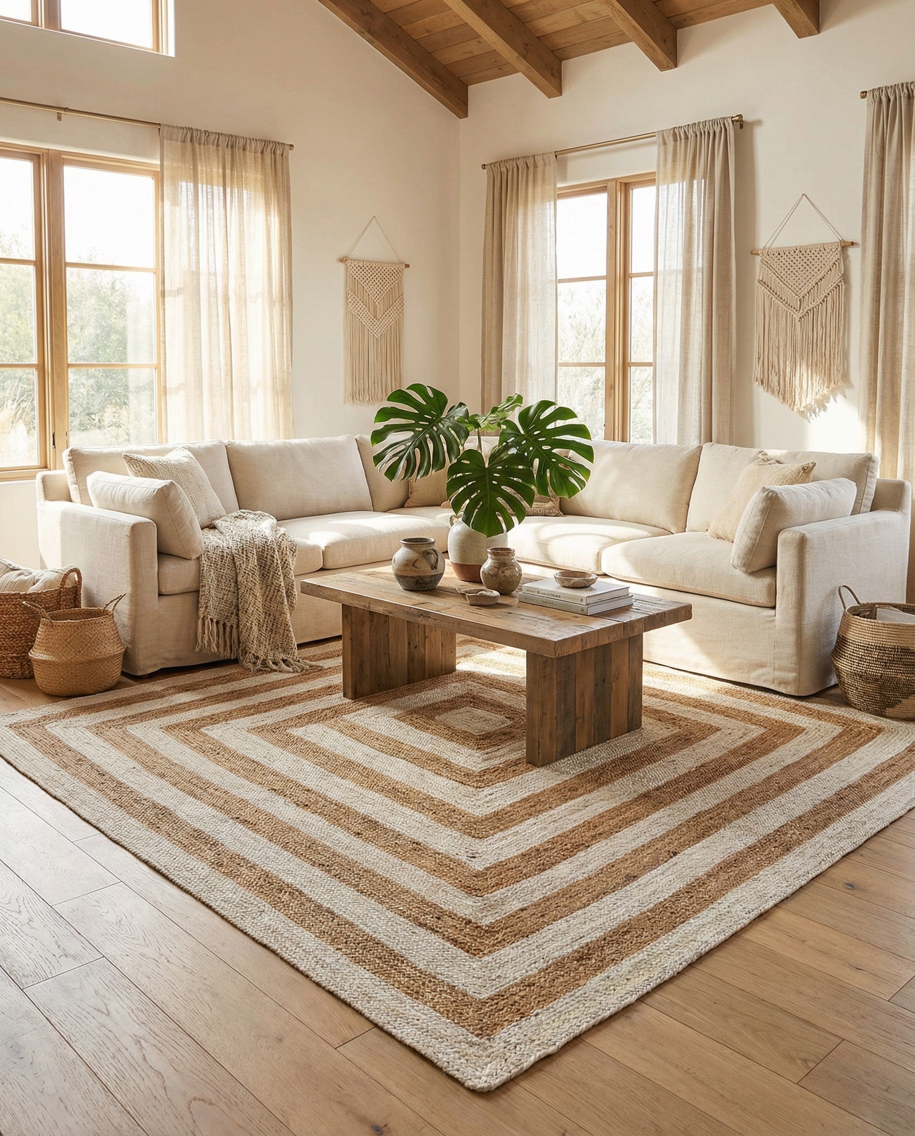 10' x 10'  Hand Braided Jute Square Rug