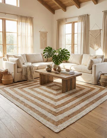 10' x 10' Handmade Braided Jute Square Rug