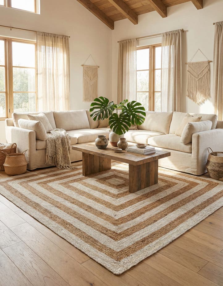 10' x 10' Handmade Braided Jute Square Rug