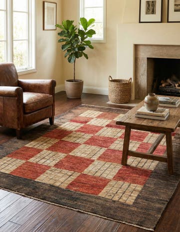 3' 11 x 5' 9 Hand Knotted Modern Ziegler Rug