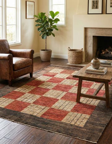 3' 11 x 5' 9 Hand Knotted Modern Ziegler Rug