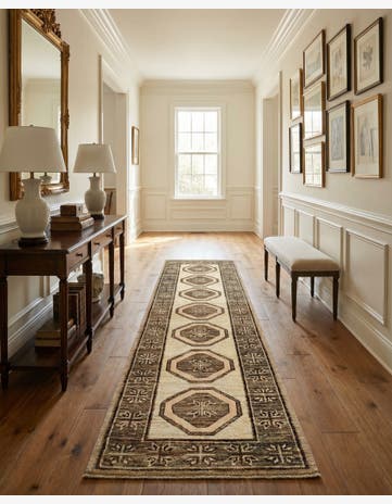 2' 9 x 10' 6 Hand Knotted Oushak Wool Runner Rug