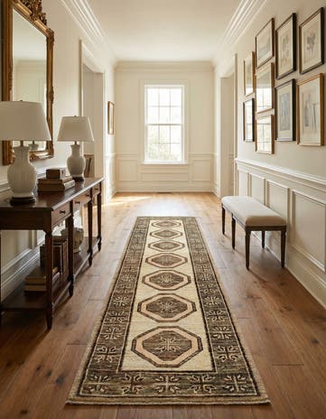 2' 9 x 10' 6 Hand Knotted Oushak Wool Runner Rug