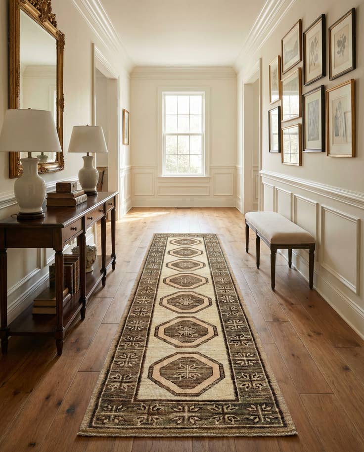 Detail image of 2' 9 x 10' 6 Hand Knotted Oushak Wool Runner Rug