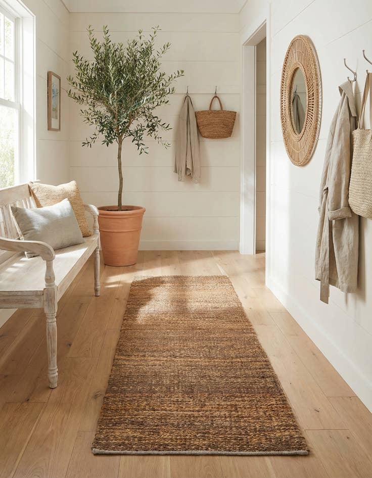 Detail image of 2' x 8'  Hand Woven Palm Beach Jute Runner Rug