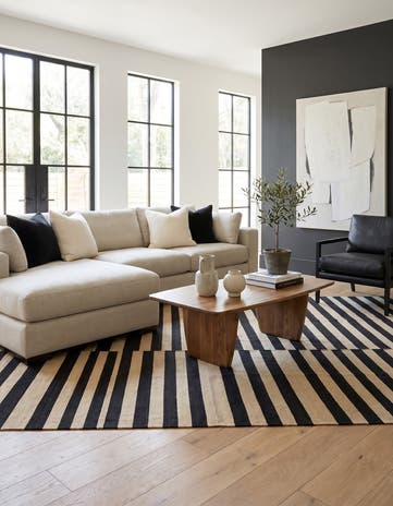 5' 4 x 6' 6 Hand Woven Kilim Modern Wool Square Rug