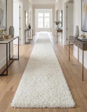 2' 7 x 19' 8 Solid Shag Runner Rug