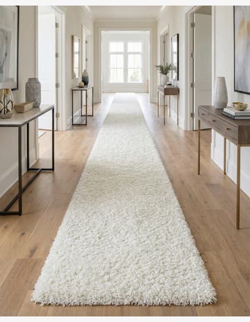 2' 7 x 19' 8 Solid Shag Runner Rug