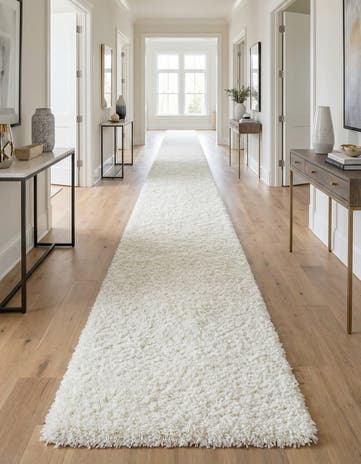 2' 7 x 19' 8 Solid Shag Runner Rug