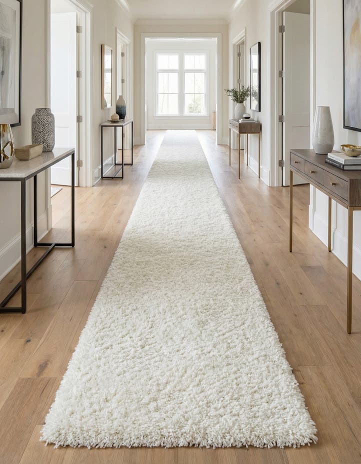 2' 7 x 19' 8 Solid Shag Runner Rug