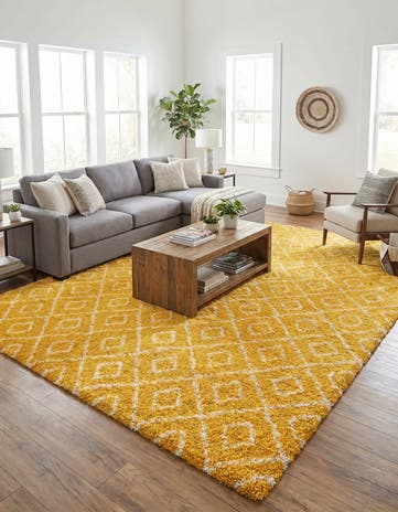 10' 8 x 14' Lattice Shag Rug