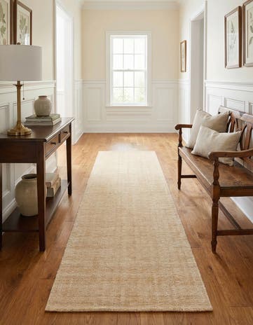 Oat Beige Hand Woven Jill Zarin English Manor Wool Runner Rug