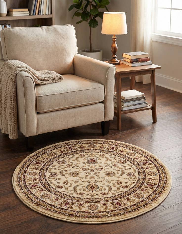 Detail image of 3' x 3' Classic Agra Round Rug