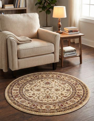 Cream Aditi Round Rug
