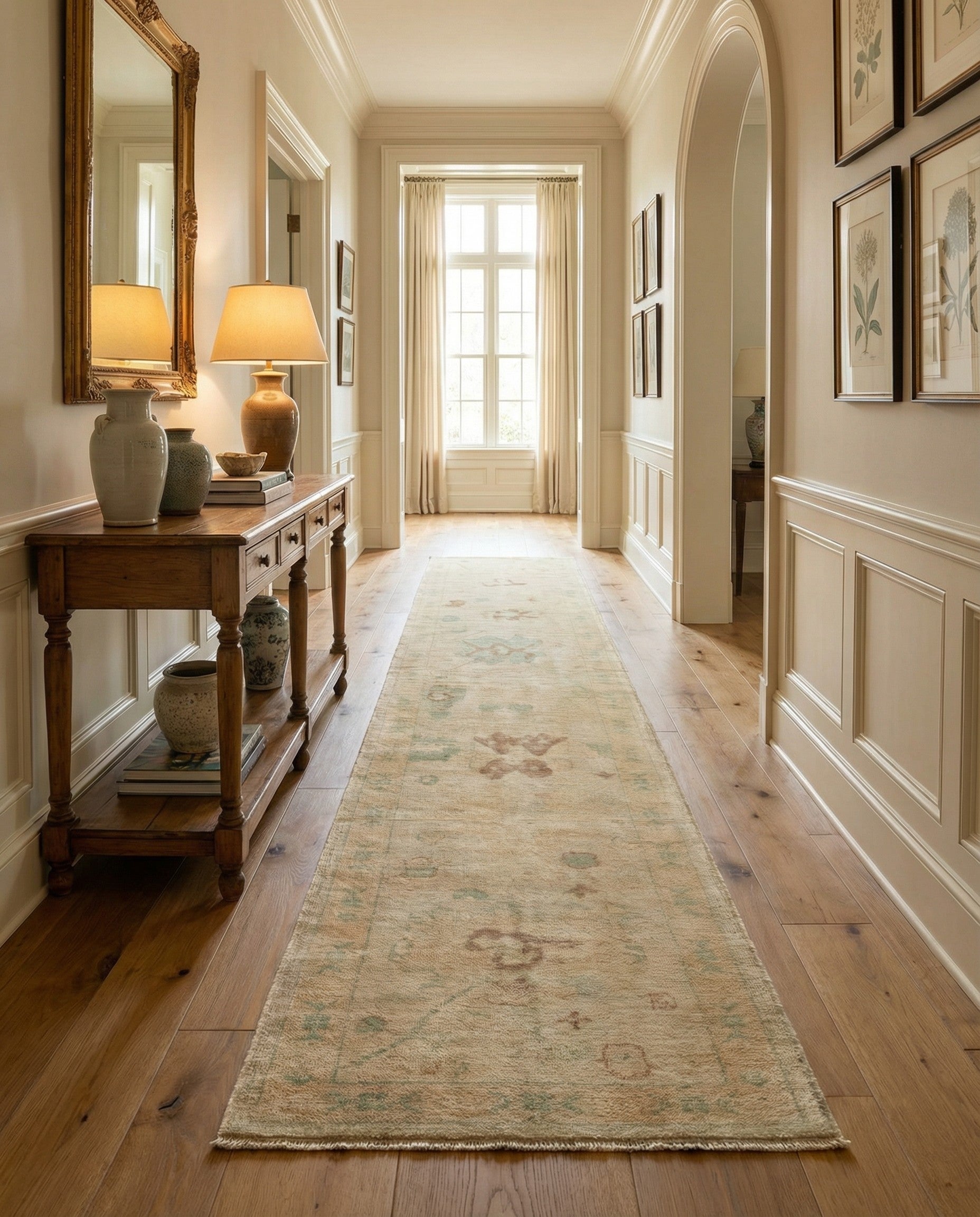 2' 8 x 13' 1 Hand Knotted Oushak Wool Runner Rug