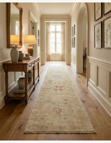 2' 8 x 13' 1 Hand Knotted Oushak Wool Runner Rug