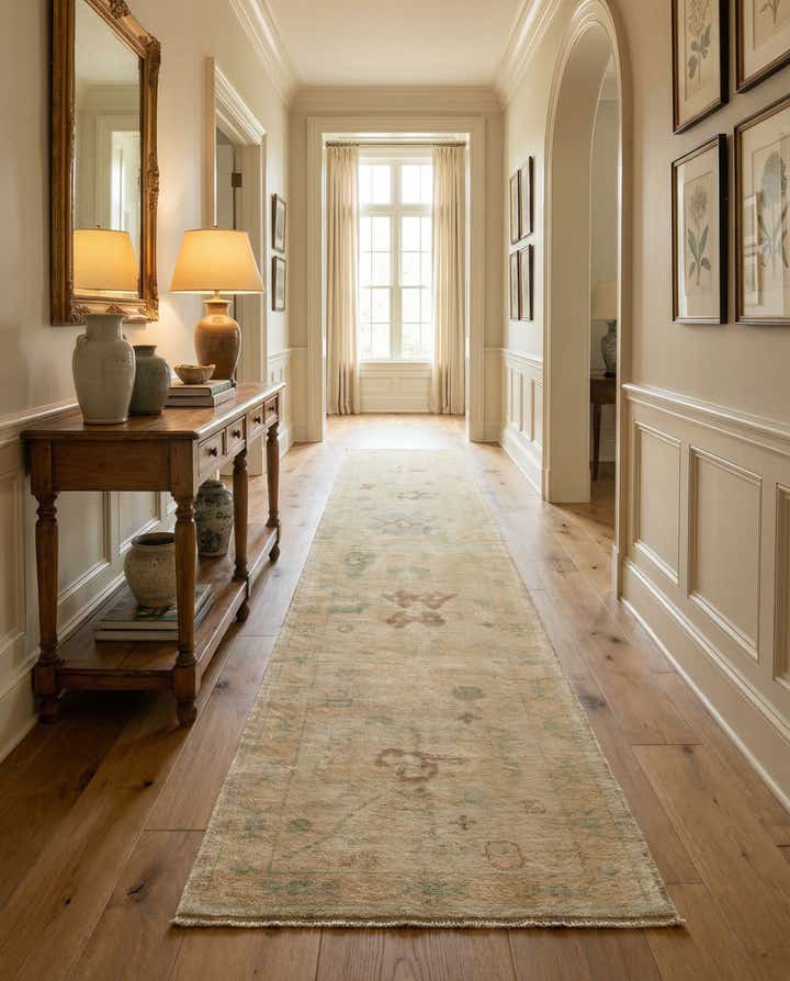 2' 8 x 13' 1 Hand Knotted Oushak Wool Runner Rug