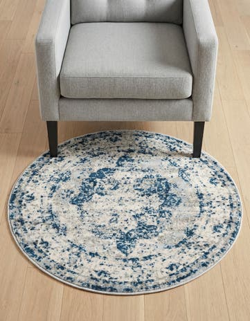 Blue Monte Carlo Round Rug