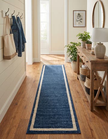 Navy Blue Angelica Runner Rug