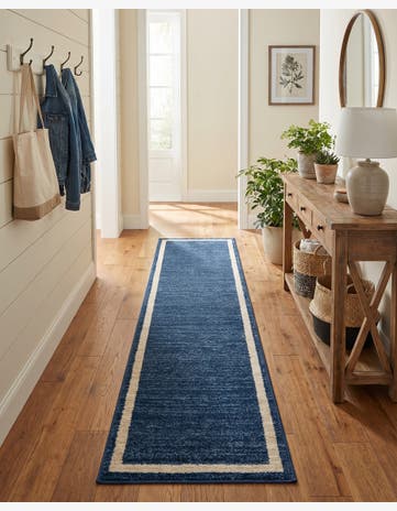 Navy Blue Angelica Runner Rug