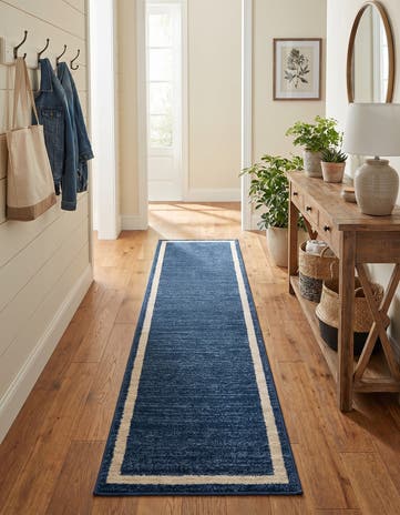 Navy Blue Angelica Runner Rug