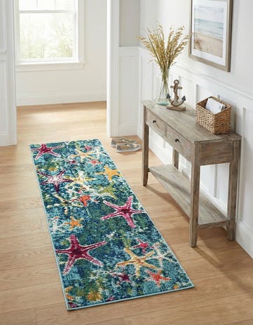 Navy Blue Washable Amalfi Runner Rug