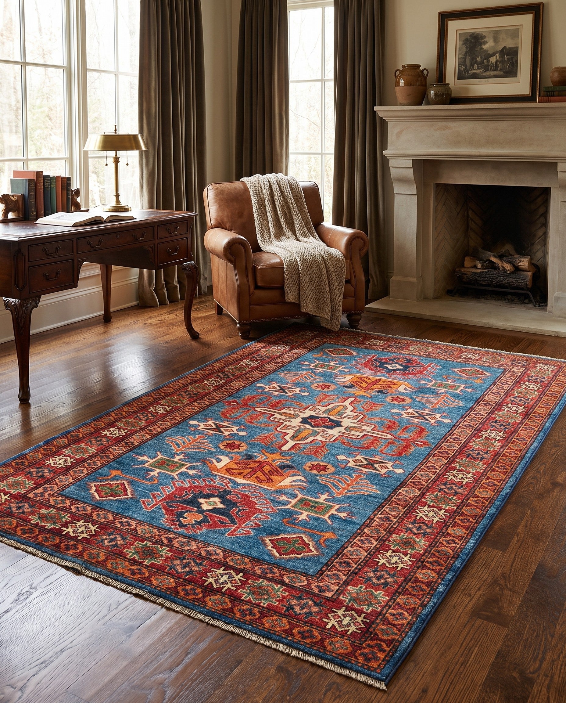 4' x 6' Hand Knotted Kazak Rug